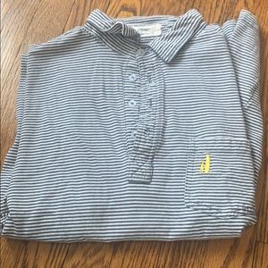 johnnie-o half button-up. striped short sleeve.